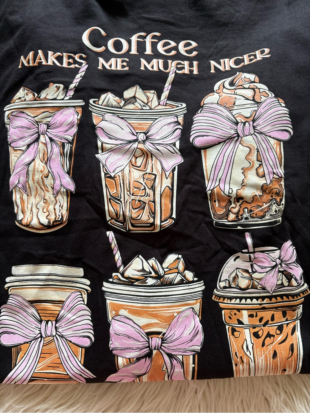 Simply Southern Coffee Makes Me Nicer Tee Women’s XL Black Pink T-shirt New - Picture 8 of 9